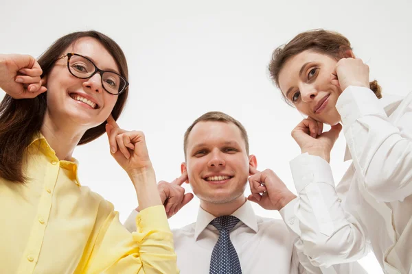 Uomini d'affari che rifiutano di ascoltare qualcuno — Foto Stock