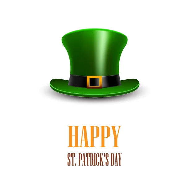 Green St. Patrick Day hat. St.Patrick day greeting. Happy St P — Stock Vector
