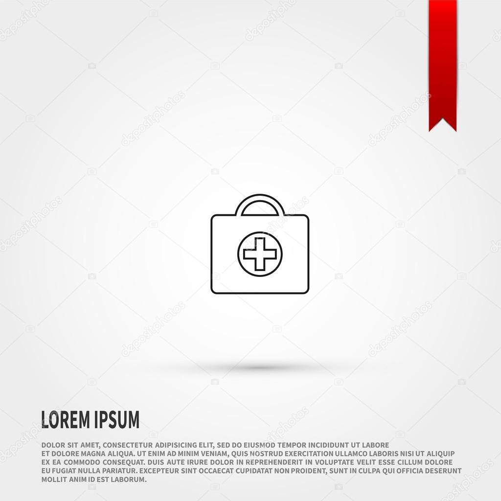 First aid kit icon vector. Vector illustration.