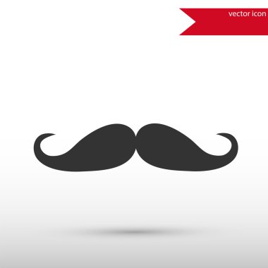 Bıyıklı siyah simge vektör ve jpg. Düz stil nesne. Art bizdeki