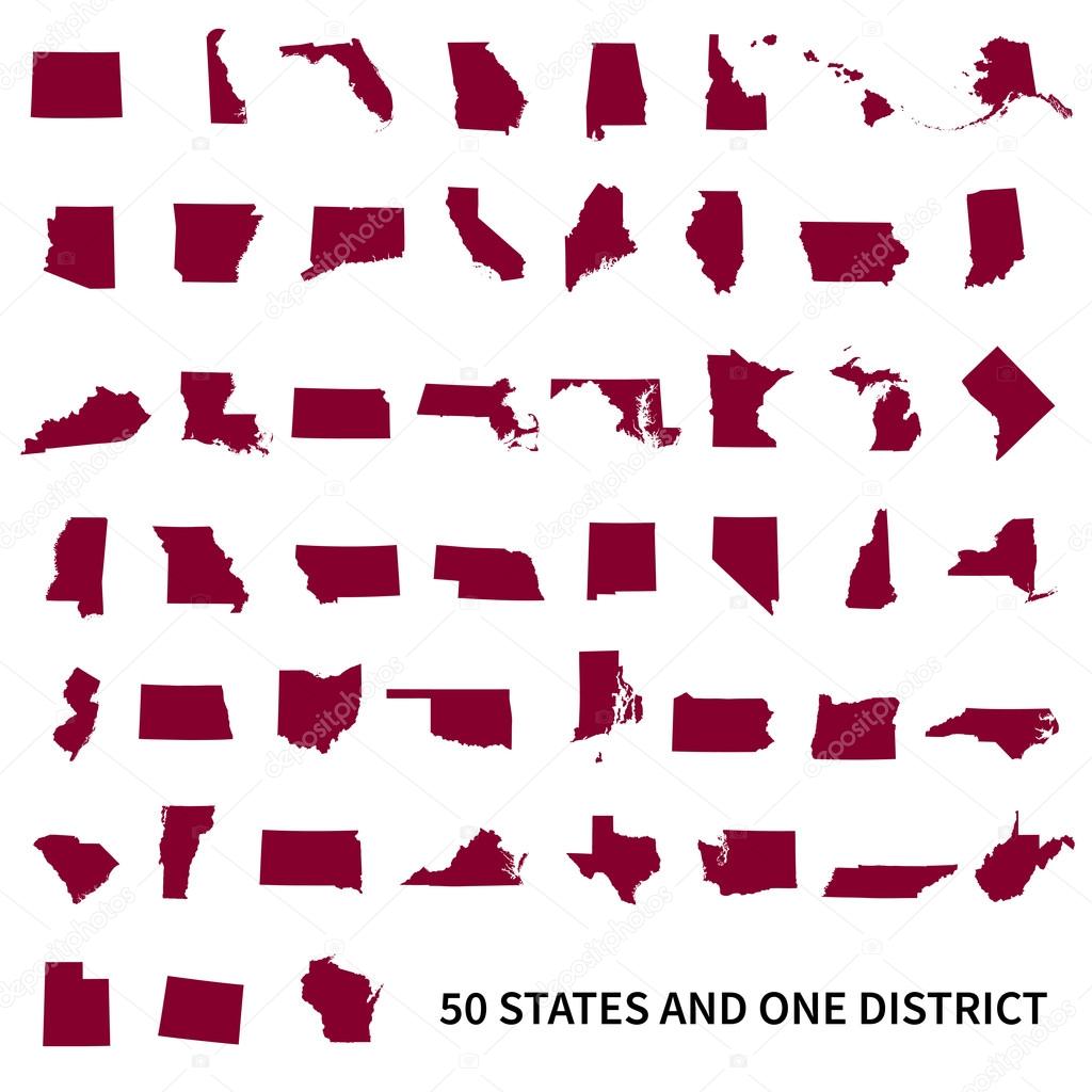 United States of America 50  and 1 federal district. Set o