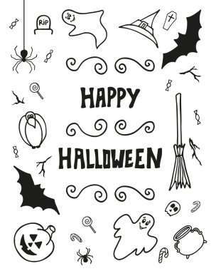 Mutlu Cadılar Bayramı Günü siluet koleksiyonları Tasarla.