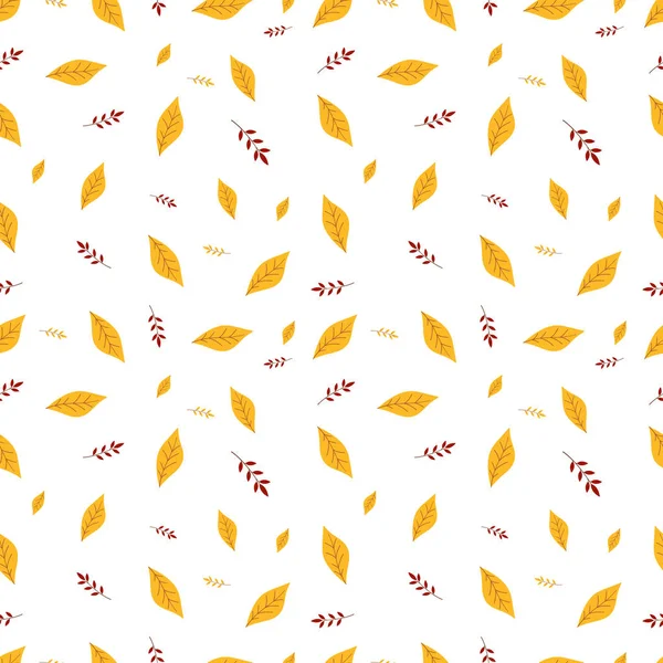 Seamless background with falling leaf. — Stock Vector