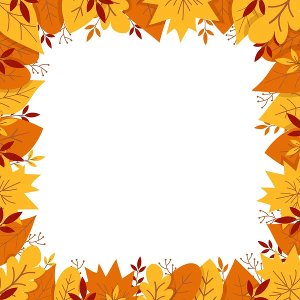 Autumn frame with yellow leaves — Stock Vector