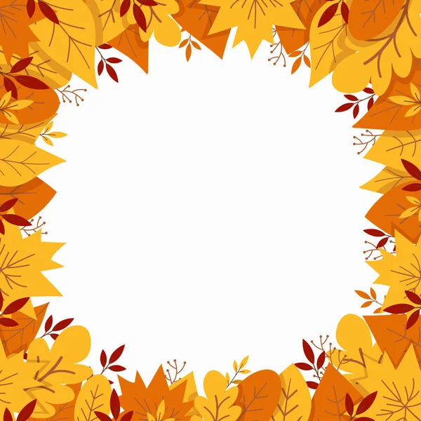 Autumn frame with yellow leaves. — Stock Vector