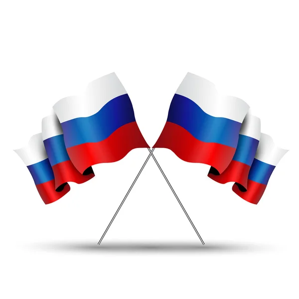 Dos banderas cruzadas de Rusia — Vector de stock