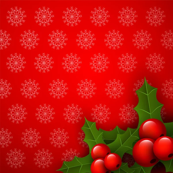 Jul bakgrund med holly blad — Stock vektor