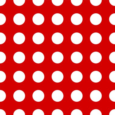 Büyük puantiyeli kırmızı zemin üzerine