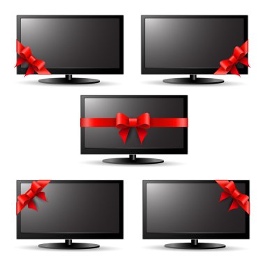 Hediye tv kırmızı kurdele ile