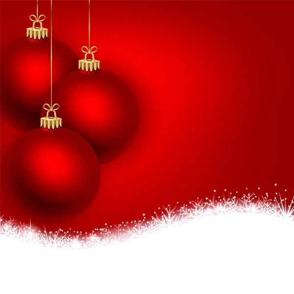 Фон зі сніжинками з різдвяними кульками — стоковий вектор