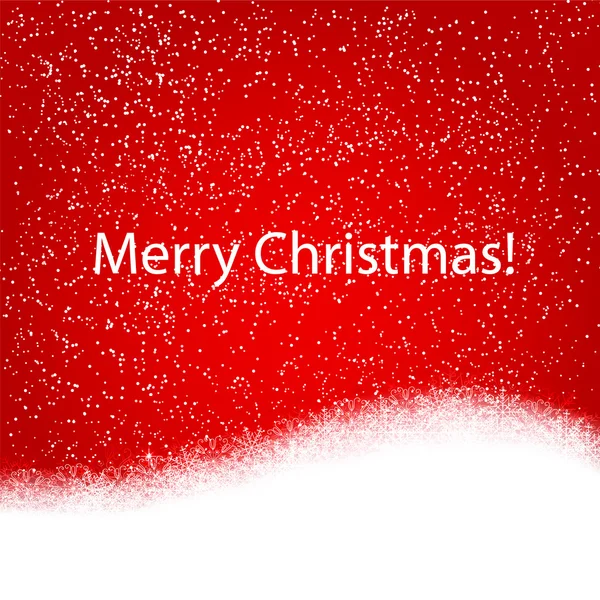 Flocons de neige de Noël sur fond rouge — Image vectorielle