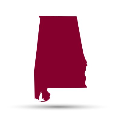 Map of the U.S. state of Alabama clipart