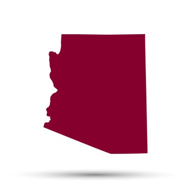 Map of the U.S. state of Arizona clipart