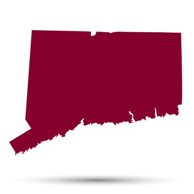 Map of the U.S. state of Connecticut  clipart