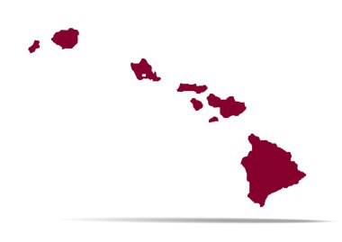  Map of the U.S. state of Hawaii  clipart