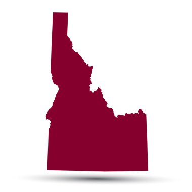 Map of the U.S. state of Idaho clipart
