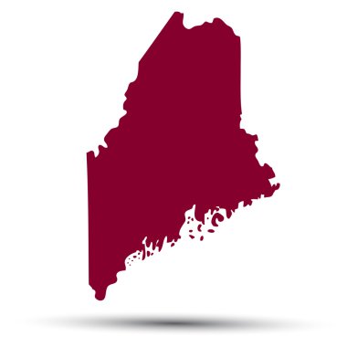Map of the U.S. state of Maine clipart