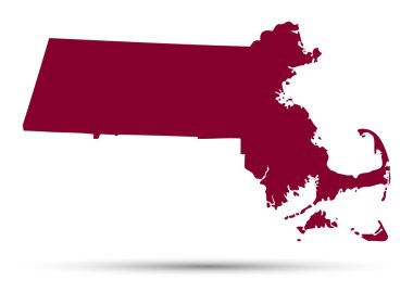 Map of the U.S. state of Massachusetts clipart