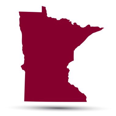 Map of the U.S. state of Minnesota clipart