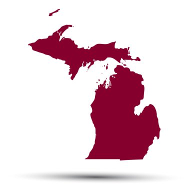 Map of the U.S. state of Michigan  clipart