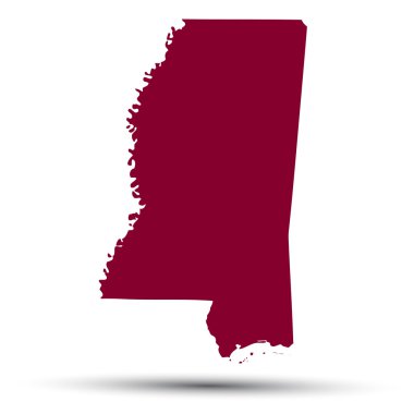Map of the U.S. state of Mississippi  clipart