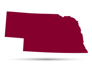 Map of the U.S. state of Nebraska clipart