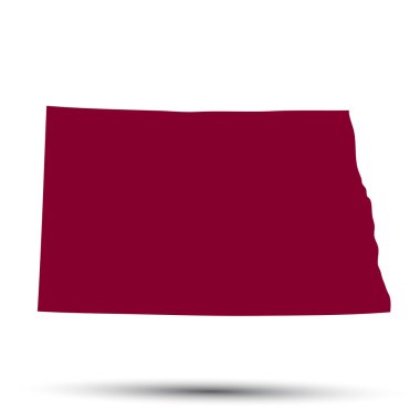 Map of the U.S. state of North Dakota clipart