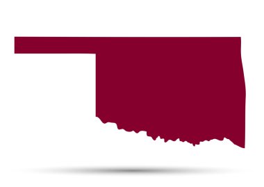 Mapa z USA, w stanie oklahoma