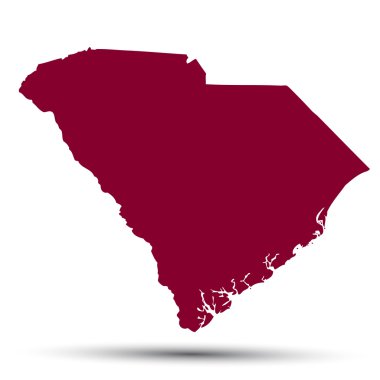 Map of the U.S. state of South Carolina clipart