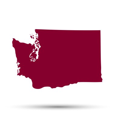 Map of the U.S. state of Washington clipart
