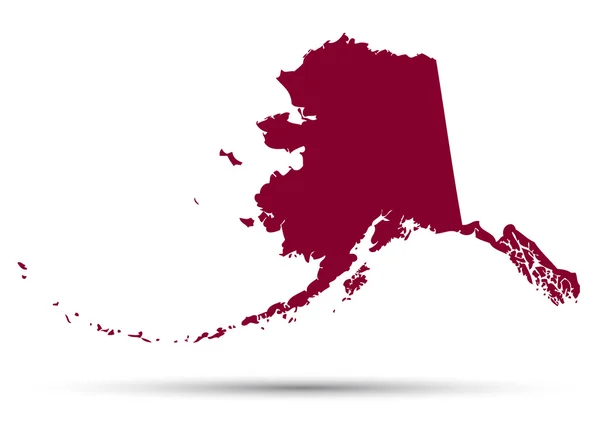Karta över den amerikanska delstaten alaska — Stock vektor