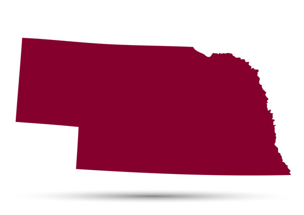 Map of the U.S. state of Nebraska