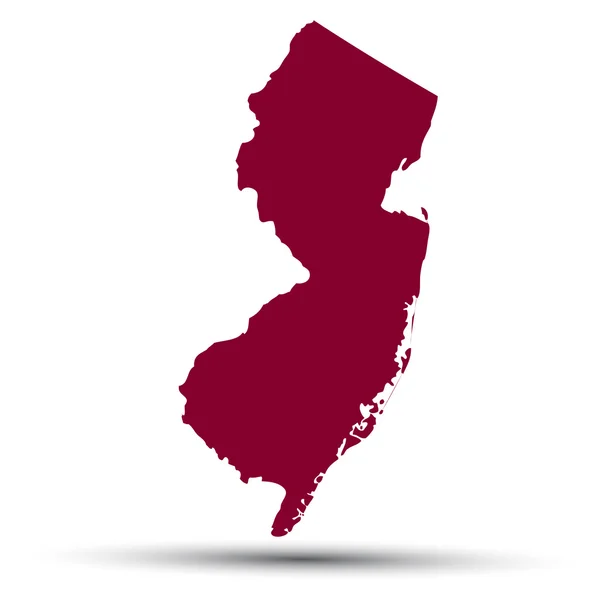 米国ニュージャージー州の地図 — ストックベクタ