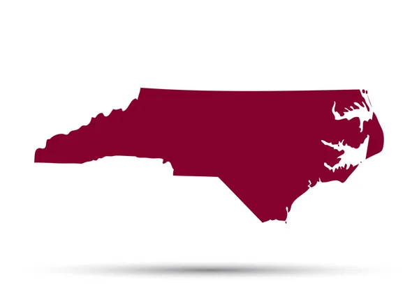 Karte des US-Bundesstaates North Carolina — Stockvektor