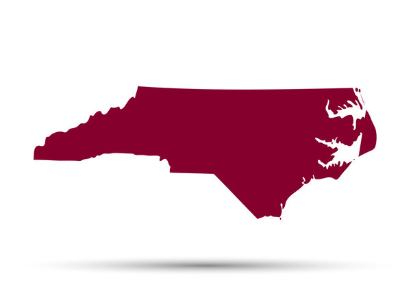 Map of the U.S. state of North Carolina