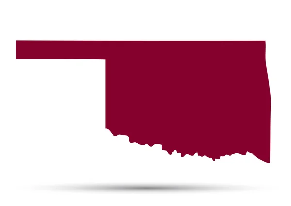 Mappa dello stato americano dell'Oklahoma — Vettoriale Stock