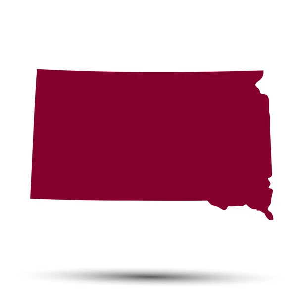 Kaart van de Amerikaanse staat south dakota — Stockvector