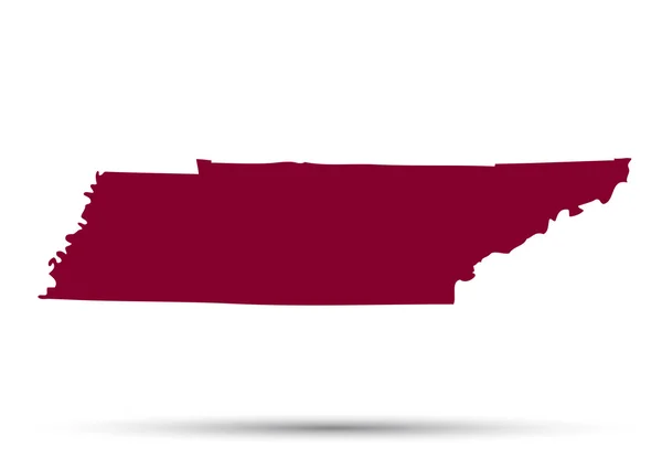 Kaart van de Amerikaanse staat tennessee — Stockvector