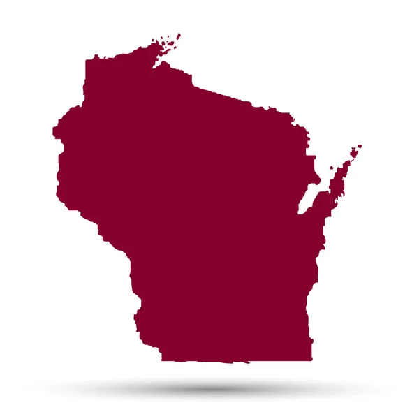 Kaart van de Amerikaanse staat wisconsin — Stockvector