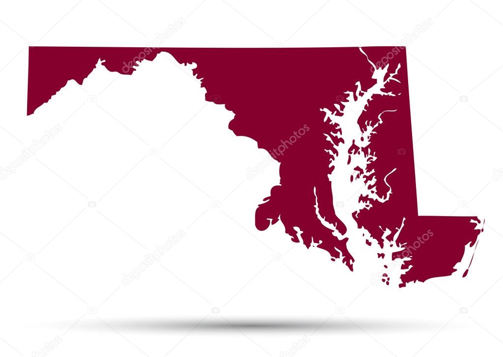 Map of the U.S. state of Maryland 