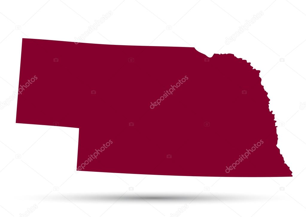 Map of the U.S. state of Nebraska