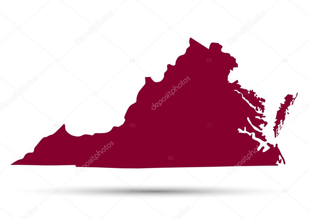 Map of the U.S. state of Virginia