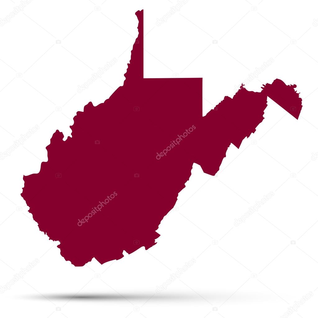 Map of the U.S. state of West Virginia