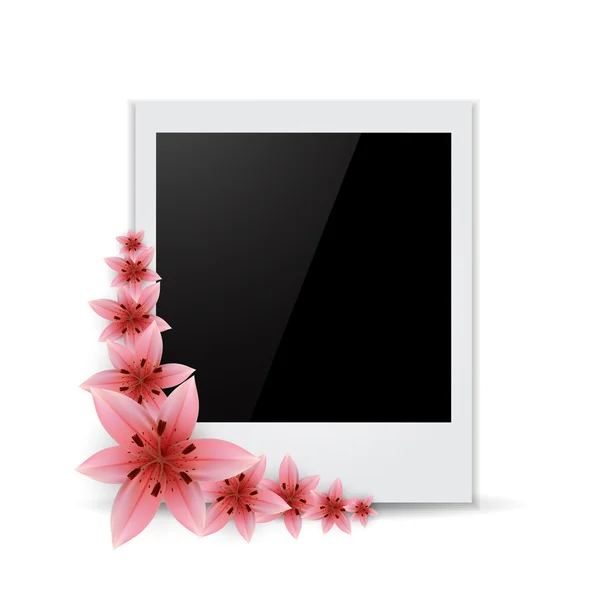 Photo frame Flower — Stock Vector