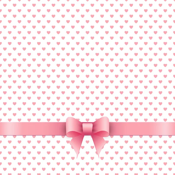 Cute background with pink ribbon — Stock Vector