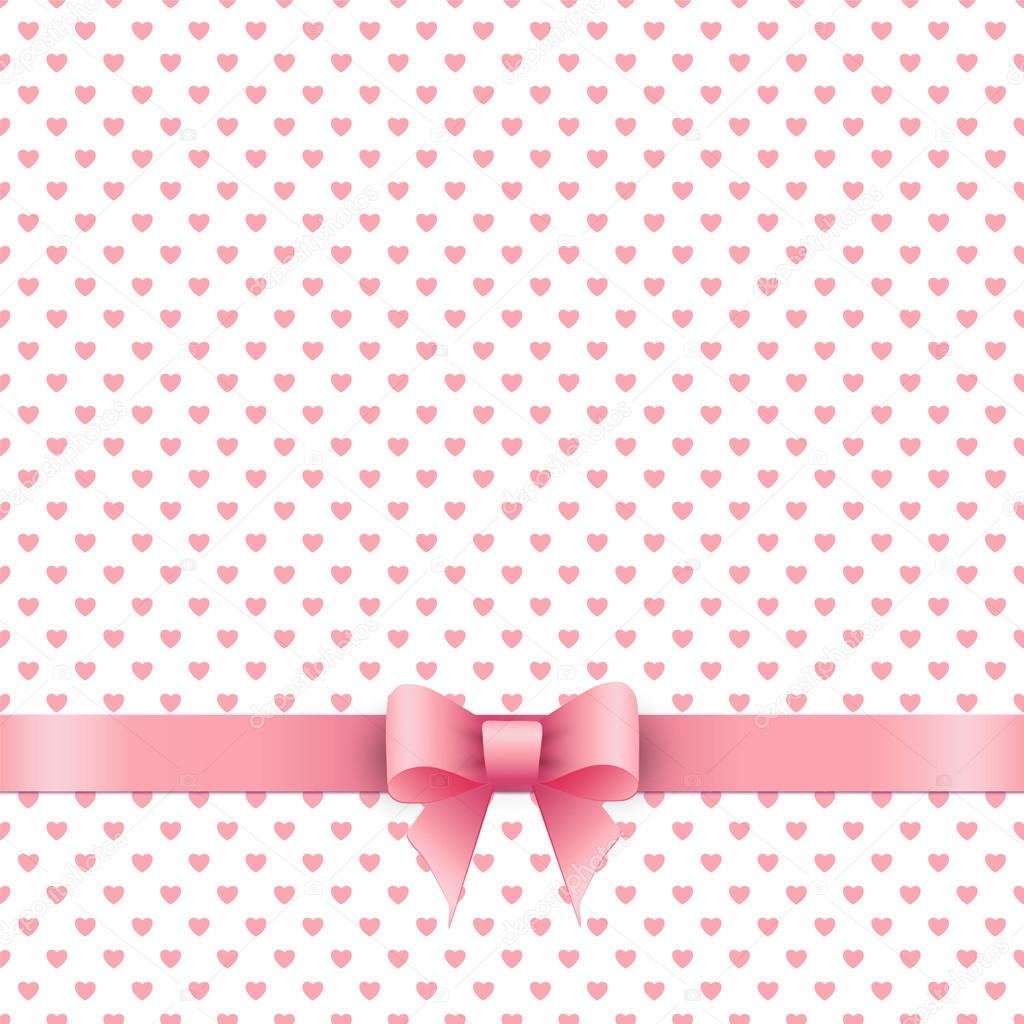 Cute background with pink ribbon