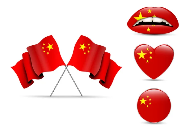 Collection de drapeaux de Chine — Image vectorielle