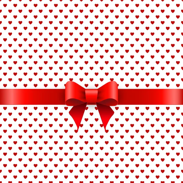 Background with red bow — Stock Vector