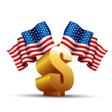 ABD bayrağı ile dolar simgesi
