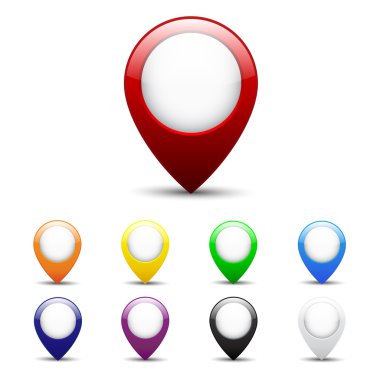 Map icon set clipart